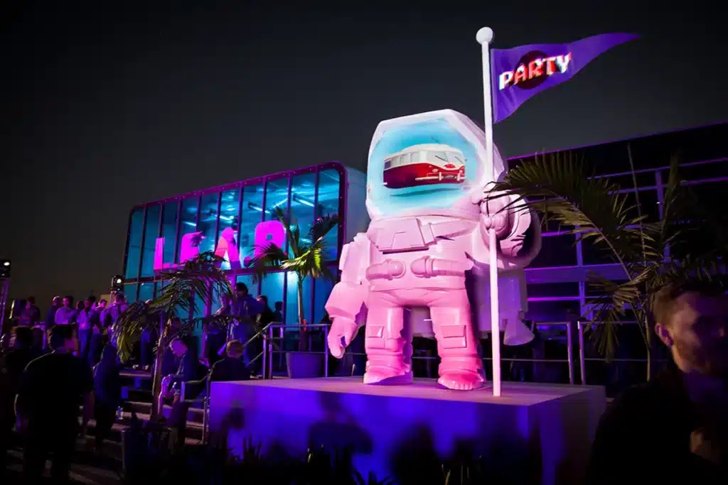 Event production being holding a flag